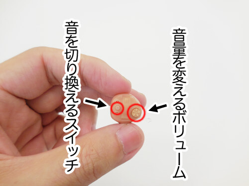 それぞれ操作するボタン。表面からでも操作ができる部分が多い